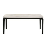 Kimber - 5-Piece Marble Dining Set - Black Finish And Snow Pearl Seats