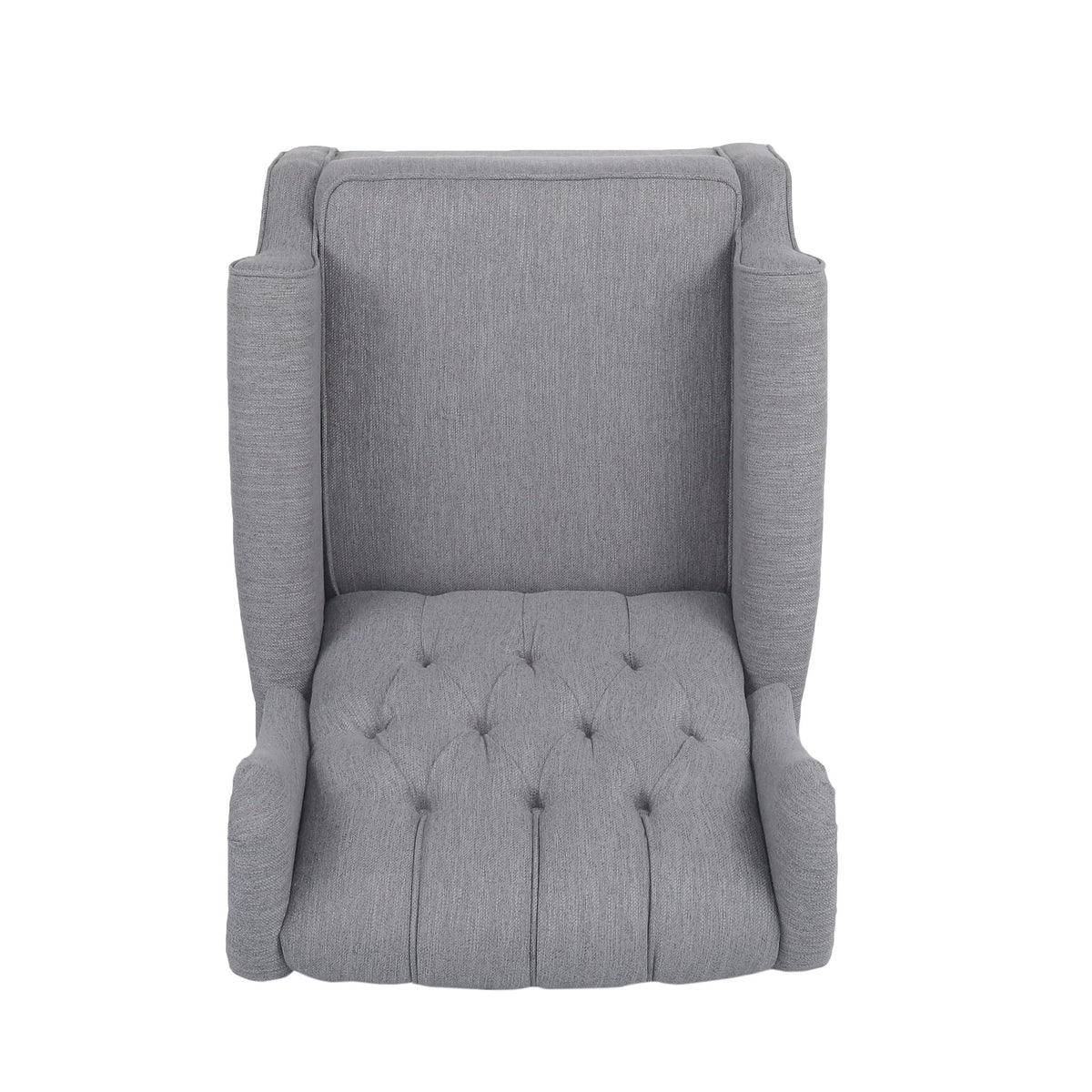 Sheila - Contemporary Fabric Tufted Wingback Rocking Chair - Gray