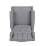 Sheila - Contemporary Fabric Tufted Wingback Rocking Chair - Gray