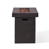Rectangular Fire Pit Table Outdoor Heater Magnesium Oxide 45x25in Dark Brown