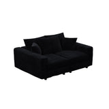 Plush Corduroy 4 Seat Sofa, Modern Comfy Upholstered Sofa Cloud Couch, Deep Seat Couches With Soft Pillows