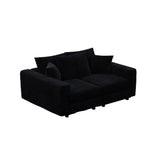 Deep Seat Convertible Sofa With Soft Pillows And Ottomans