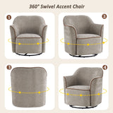 360° Swivel Accent Chair With Flared Arms