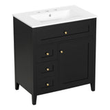 Modern Bathroom Vanity With Sink, 3 Drawers And Adjustable Shelf