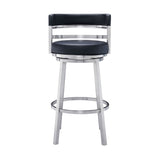 Titana - Swivel Faux Leather And Brushed Stainless Steel Bar Stool