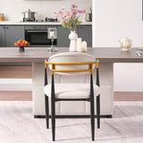 Modern Upholstered Dining Chair With Accented Armrests (Set of 2)