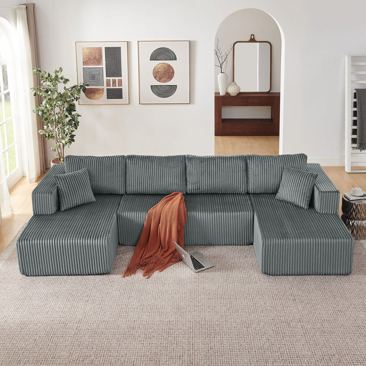 U - Shaped Modular Sectional Sofa For Living Room
