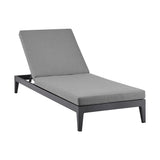 Menorca - Outdoor Patio Adjustable Chaise Lounge Chair In Aluminum With Gray Cushions