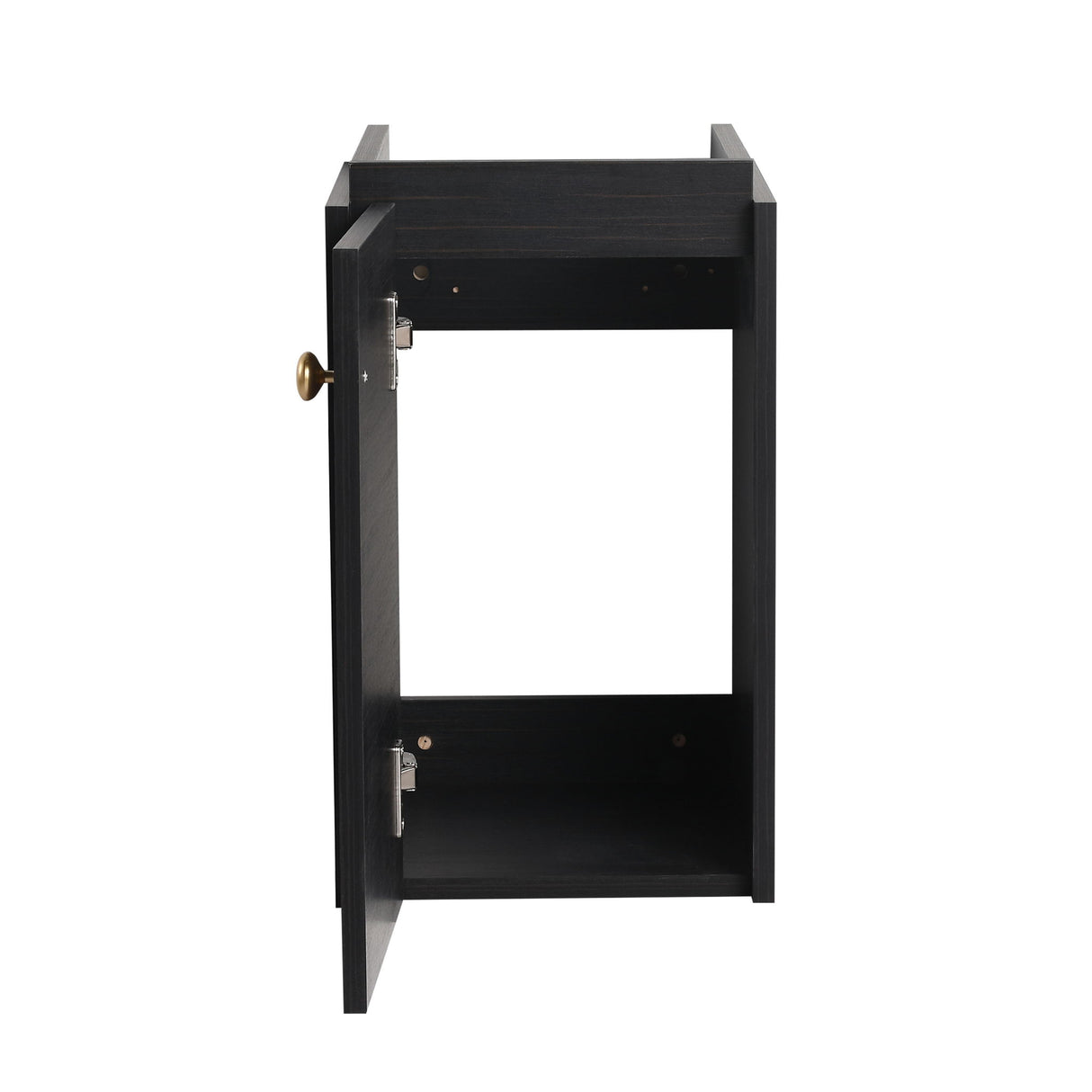 Compact Bathroom Vanity With Sink, Soft Close Door - Black Chestnut