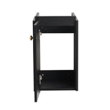 Compact Bathroom Vanity With Sink, Soft Close Door - Black Chestnut