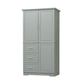 Tall And Wide Storage Cabinet With Doors, 3 Drawers