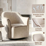 360° Swivel Accent Chair With Flared Arms
