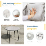 5 Piece Twisted Rattan Patio Dining Set With Table