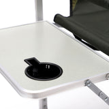 Padded Folding Outdoor Chair With Side Table And Storage Pockets, Lightweight Oversized Directors Chair For Indoor, Outdoor Camping, Picnics And Fishing