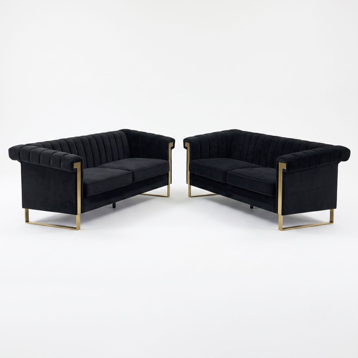 2 Piece Sofa Set With Tufted Back And Deep Seating