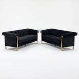 2 Piece Sofa Set With Tufted Back And Deep Seating