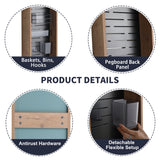 Wall Mounted Storage Cabinet With 4 Diy Accessories - Imitative Oak