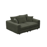 Plush Corduroy 4 Seat Sofa, Modern Comfy Upholstered Sofa Cloud Couch, Deep Seat Couches With Soft Pillows