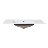 Single Bathroom Basin Sink Vanity Top Only & 3 Faucet Holes - White