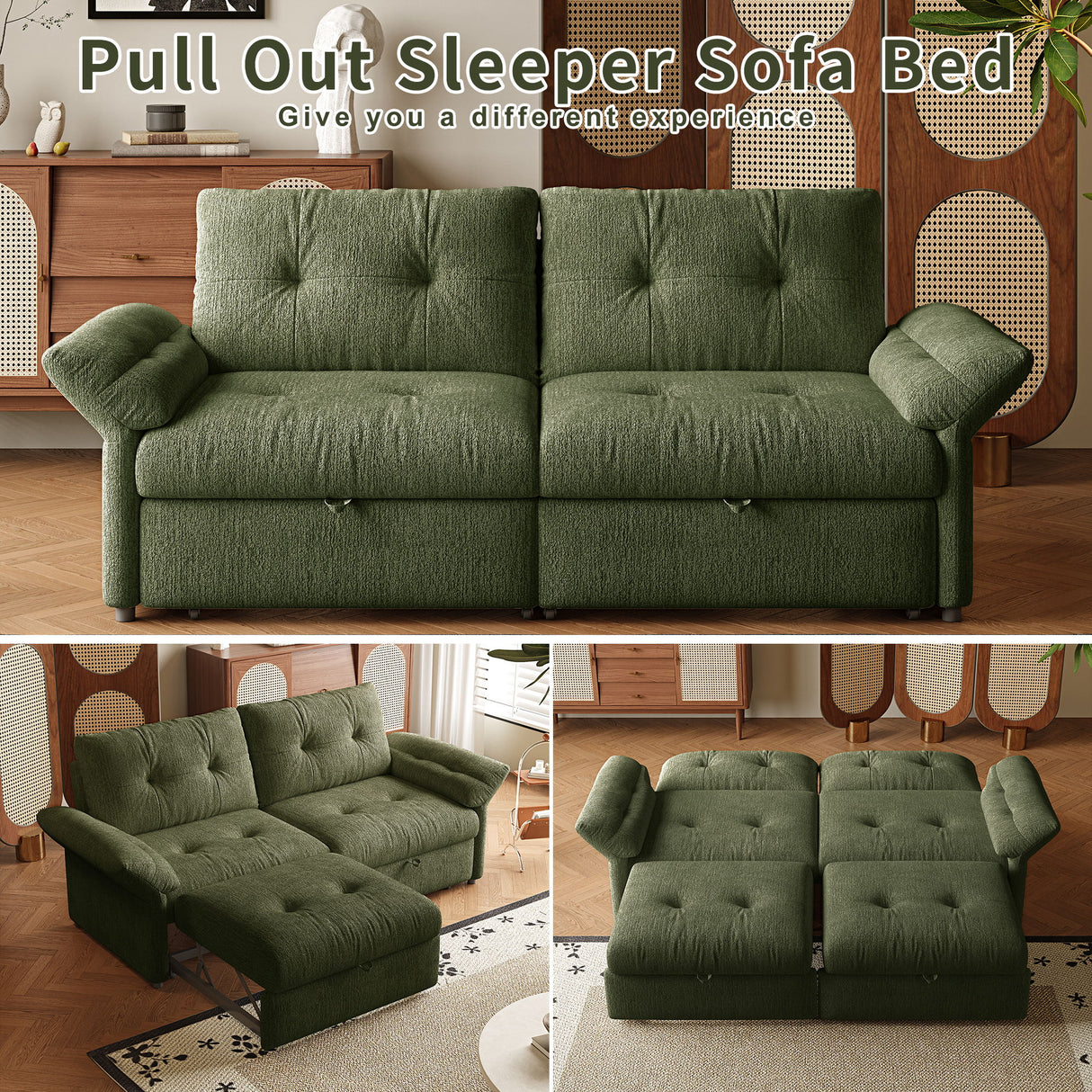 Sofa Bed, 2 In 1 Design For Living Rooms