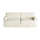 Luxuriously Comfortable Cloud Couch With Elegant Rolled Arms & Pleated Skirt Design