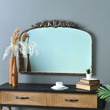 Handmade Arched Mirror, Ornate Baroque For Entryway - Antique Bronze