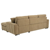 Logan - Sleeper Sectional Sofa With Right Arm Chaise - Camel