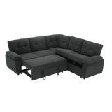 Convertible Sectional Sofa Bed With Pull Out Sleeper And Storage