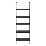 Bookshelf, Bookcase, Etagere, Ladder, 5 Tier, For Office, Marble Look Contemporary & Modern - Etageres - Alpine Outlets