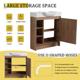 Sleek Design Freestanding Bathroom Vanity With Sink, Soft Close Door