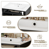 Bathroom Vanity With Top Sink, Storage Cabinet With 2 Drawers And Tip-Out Drawer