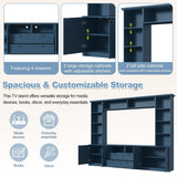 Farmhouse Elegant Entertainment Center Wall Unit With 4 Drawers