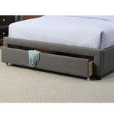 Bed With Tufted Headboard And Storage Drawer