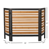 3 Panel Outdoor Air Conditioner Fence Screen - Black / Gold