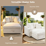 Modern Chaise Sofa With Hidden Storage For Living Room