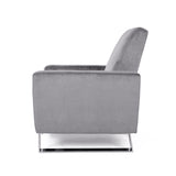Bolt - Upholstered Recliner Chair With Stainless Steel Base - Gray / Chrome