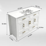 Bathroom Vanity With Sink Combo, 4 Soft Close Doors And 4 Drawers