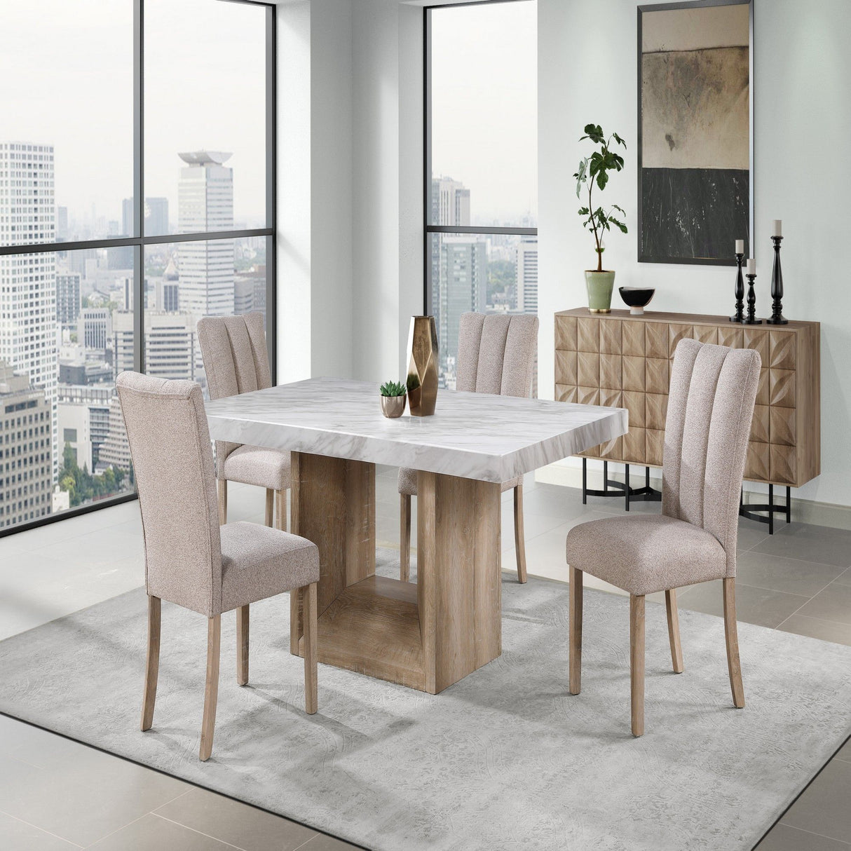 Stone - Dining Chair (Set of 2) - Beige - Chair Sets - Alpine Outlets