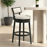 Noely - Modern Farmhouse Swivel Wood Bar Height Kitchen Bar Stool