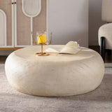 Round Coffee Table With Smooth Texture For Living Room - Light Beige