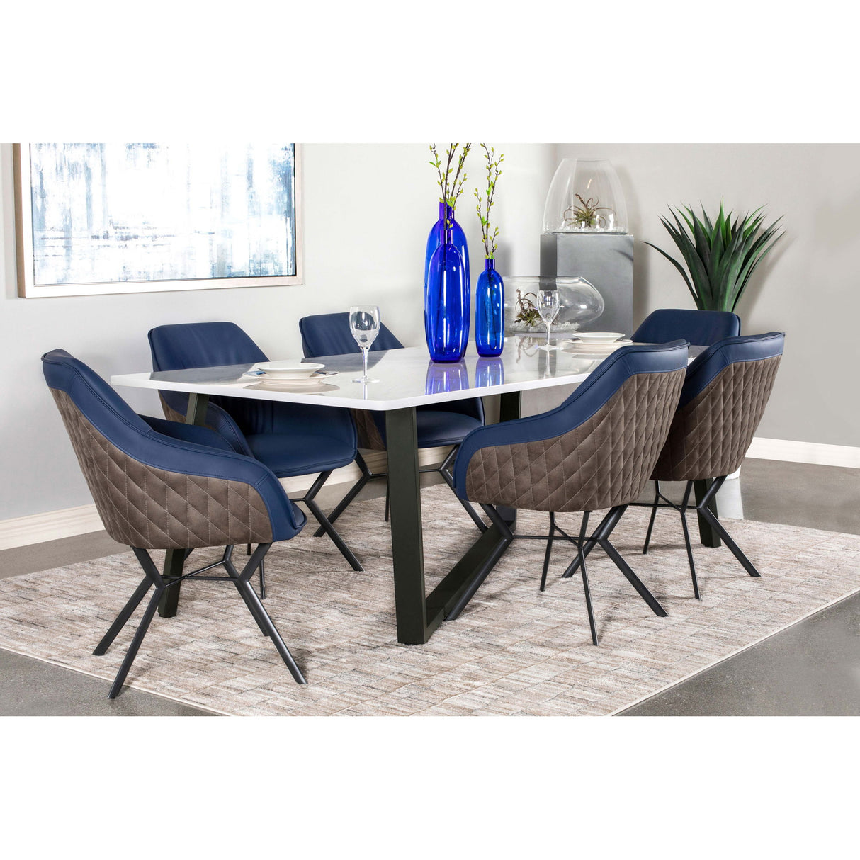 Vesper - Dining Rectangular Table - White Marble