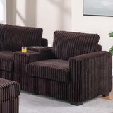 Contemporary L-Shaped Sectional Set With USB Console & Ottoman