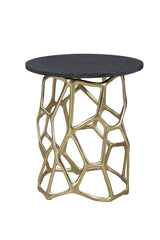 Ariel - Short End Table - Black / Gold