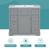 Modern Bathroom Vanity Base Only With 1 Cabinet And 6 Drawers