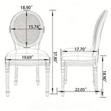 Dining Chairs, Upholstered With Round Back (Set of 2) - Gray