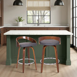 Sonia - 26" Counter Height Swivel Bar Stool - Walnut Wood