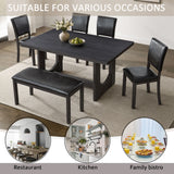 Dining Table Set, Rectangular Kitchen Table With Upholstered Chairs