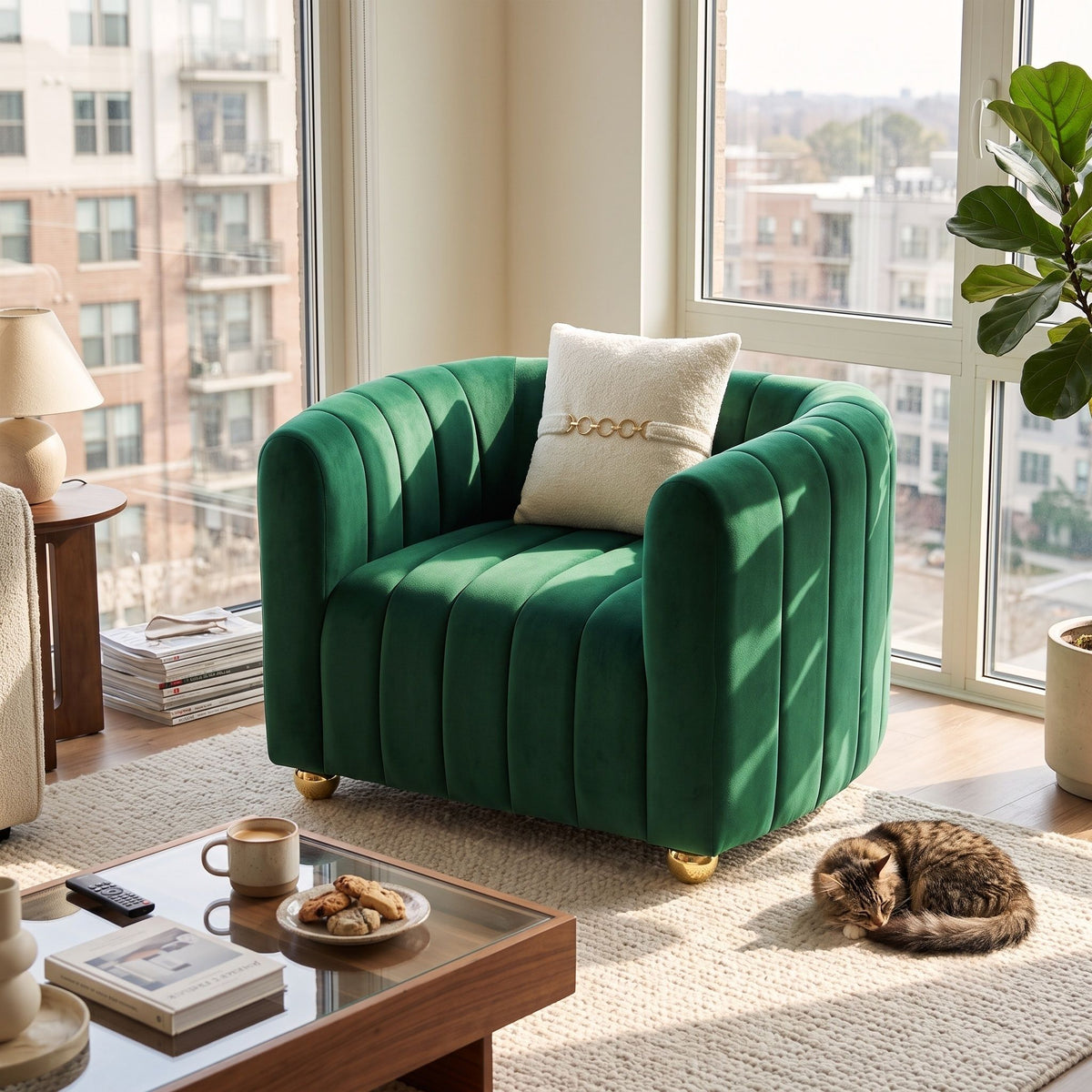 Single Sofa With High Resilience Foam