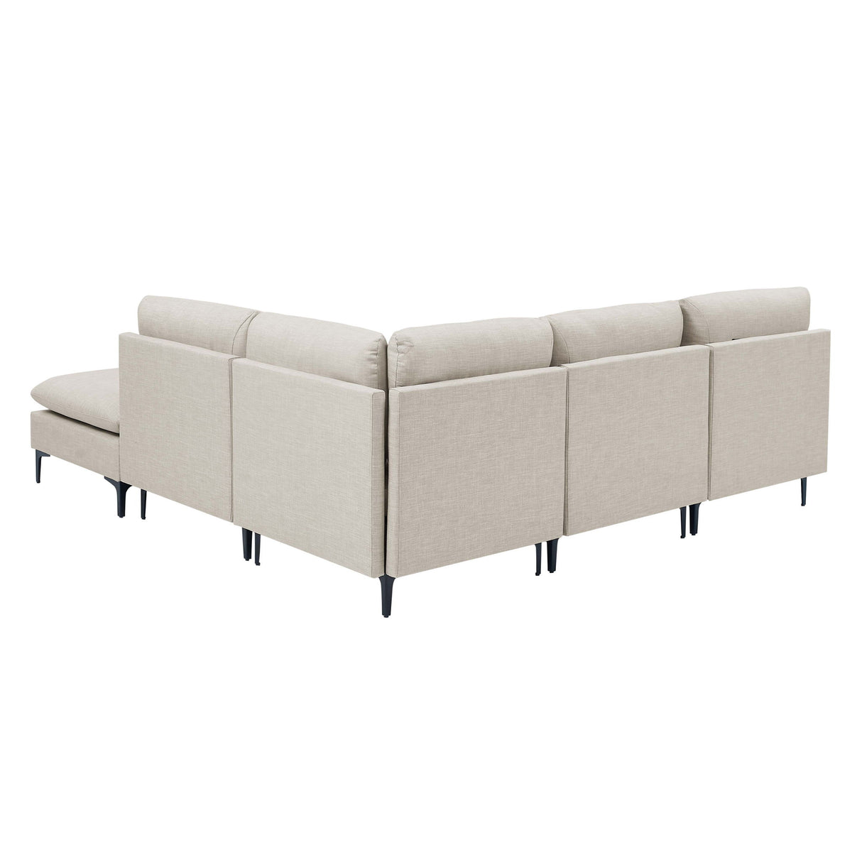 Upholstered Modular Sectional With Tall Legs, Medium Firm Seat