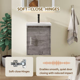 Floating Bathroom Vanity Combo, Wall Mounted Cabinet With Sink & Soft Close Doors For Small Bathrooms